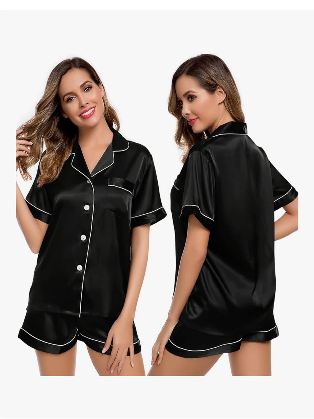 LecGee Womens Silk Satin Pajamas